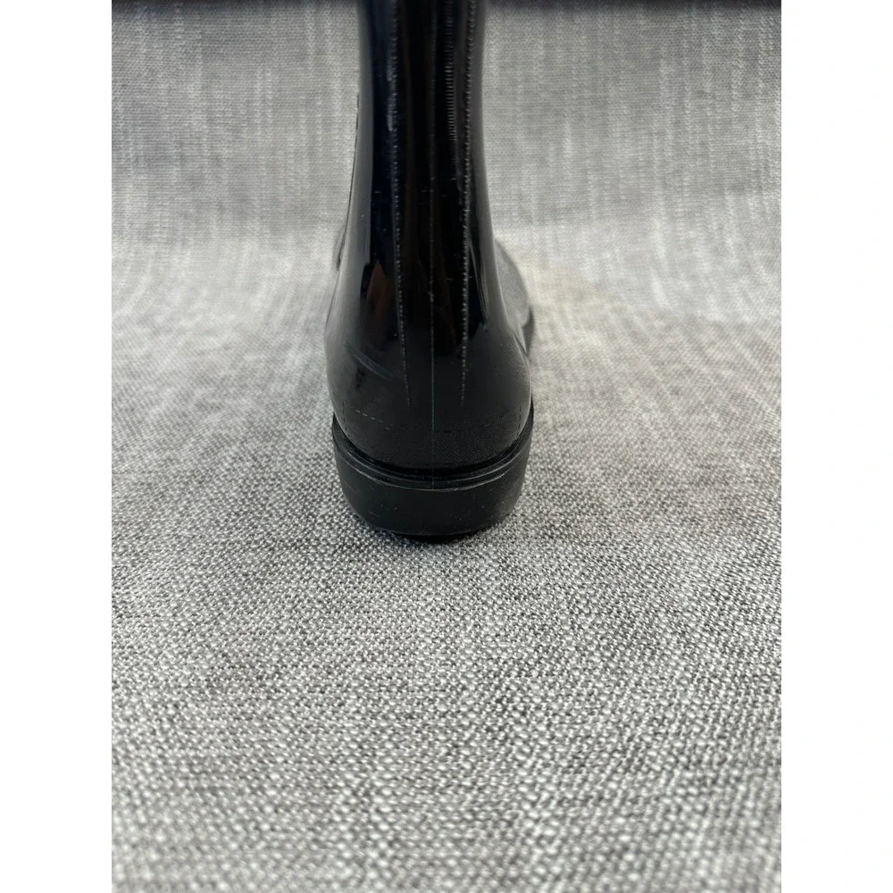 Nautica‎ Cliff Port Womens US 9 Rain Boot Black Rubber Ankle Pull On Cuban Heel